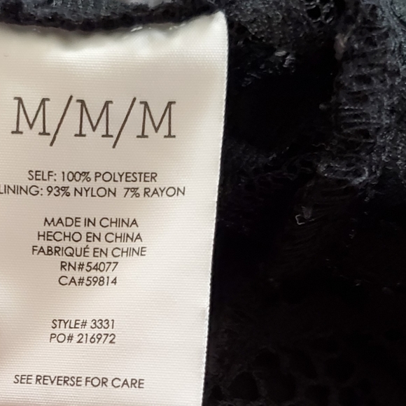 Cabi Tempest blouse, black with black lace underlay, sz M - Picture 9 of 10